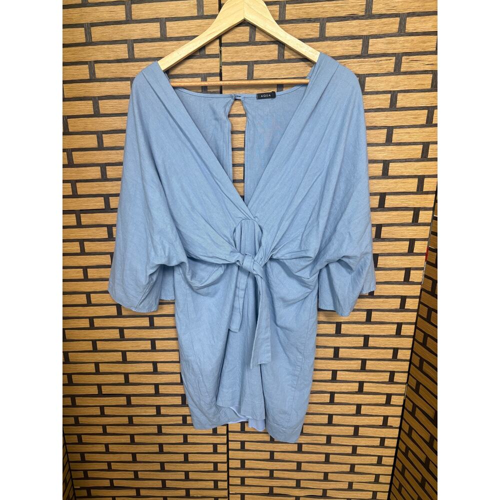 Aqua Pale‎ Blue Tie Front Dress Size Medium